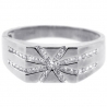 14K White Gold 0.45 ct Diamond Mens Star Design Ring