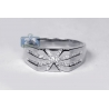 Mens Channel Set Diamond Star Band Ring 14K White Gold 0.45 ct
