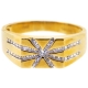 14K Yellow Gold 0.45 ct Diamond Mens Star Ring