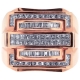 14K Rose Gold 1.30 ct Diamond Mens Signet Ring