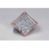 Mens Princess Diamond Square Pinky Ring 14K Rose Gold 1.37 ct