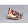 Mens Princess Diamond Square Pinky Ring 14K Rose Gold 1.37 ct