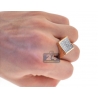 Mens Princess Diamond Square Pinky Ring 14K Rose Gold 1.37 ct
