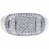 14K White Gold 0.85 ct Diamond Pave Mens Ring 