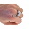 Mens Diamond Pave Pinky Band Ring 14K White Gold 0.85 ct