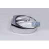 Mens Two Row Diamond Slant Pinky Ring 14K White Gold 0.35 ct