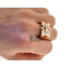 Mens Diamond Signet Pinky Ring 14K Rose Gold 1.33 Carat