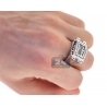Mens Princess Diamond Pinky Ring 14K White Gold 1.27 Carat