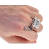 Mens Princess Diamond Pinky Ring 14K White Gold 1.27 Carat
