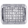 14K White Gold 2.48 ct Princess Cut Diamond Mens Ring
