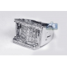 Mens Invisible Set Princess Diamond Ring 14K White Gold 2.48 ct