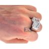 Mens Invisible Set Princess Diamond Ring 14K White Gold 2.48 ct