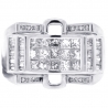 14K White Gold 1.63 ct Mixed Cut Diamond Mens Ring 