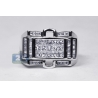 Mens Princess Baguette Diamond Pinky Ring 14K White Gold 1.63 ct