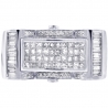 14K White Gold 1.26 ct Mixed Cut Diamond Rectangle Ring