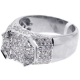 14K White Gold 1.91 ct Diamond Mens High Ring