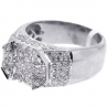 14K White Gold 1.91 ct Diamond Mens High Ring