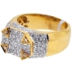 14K Yellow Gold 1.91 ct Diamond Mens High Ring