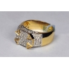 Mens Diamond High Pinky Ring 14K Yellow Gold 1.91 Carat