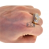 Mens Diamond High Pinky Ring 14K Yellow Gold 1.91 Carat