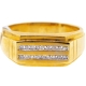14K Yellow Gold 0.20 ct Two Row Diamond Mens Ring