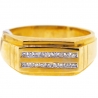 Mens Two Row Channel Set Diamond Ring 14K Yellow Gold 0.20 ct