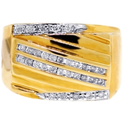 14K Yellow Gold 0.44 ct Diamond Mens Anniversary Ring