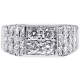 14K White Gold 1.66 ct Diamond Cluster Mens Ring