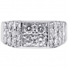 14K White Gold 1.66 ct Diamond Cluster Mens Ring