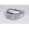 Mens Diamond Cluster Pinky Band Ring 14K White Gold 1.66 ct