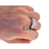 Mens Diamond Cluster Pinky Band Ring 14K White Gold 1.66 ct