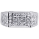14K White Gold 1.53 ct Diamond Mens Rectangle Ring
