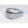 Mens Diamond Rectangle Pinky Ring 14K White Gold 1.53 Carat
