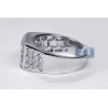 Mens Diamond Rectangle Pinky Ring 14K White Gold 1.53 Carat
