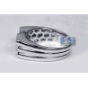 Mens Diamond Embossed Band Ring 14K White Gold 0.29 ct