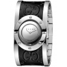 Gucci Twirl Bangle Steel Black Leather Watch YA112441