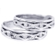 Diamond Two Wedding Bands Set 18K White Gold 0.14 ct