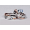 Diamond Two Wedding Bands Set 18K Two Tone Gold 0.78 ct