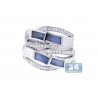Diamond Opal Wedding Rings Set 18K White Gold 0.32 ct