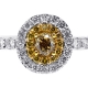 Womens Yellow Diamond Engagement Ring 14K White Gold 0.82 ct