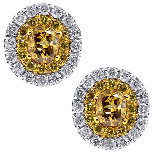 14k Yellow Gold Genuine 1.07 Cttw Round Brilliant Cut Diamond Stud Earrings  – Exeter Jewelers