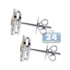Womens Canary Diamond Square Stud Earrings 14K White Gold 0.98 ct