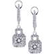 18K White Gold 1.65 ct Diamond Womens Drop Earrings