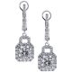 18K White Gold 2.56 ct Diamond Womens Drop Earrings