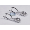 Womens VS2 F Diamond Drop Earrings 18K White Gold 2.56 Carat
