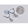 Womens VS2 F Diamond Drop Earrings 18K White Gold 2.56 Carat