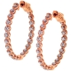 18K Rose Gold 0.36 ct Diamond Womens Round Hoop Earrings