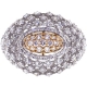 Womens Diamond Lattice Dome Ring 18K Two Tone Gold 2.48 ct