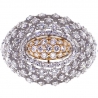 Womens Diamond Lattice Dome Ring 18K Two Tone Gold 2.48 ct