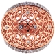 Womens Diamond Filigree Dome Ring 18K Rose Gold 0.81 ct